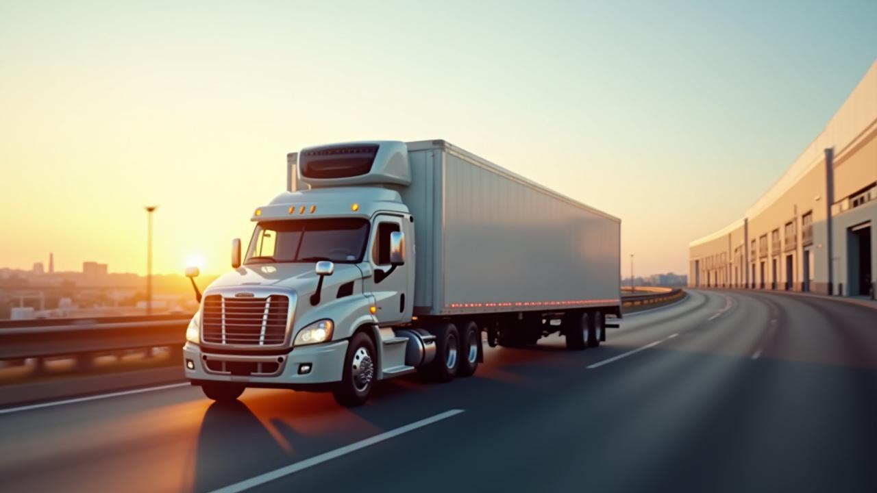 Modern refrigerated logistics truck